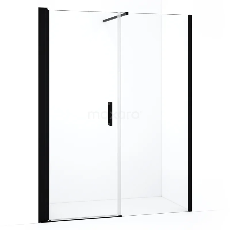 Diamond Shower door | 150 cm Matte black Clear glass Pivot door DDC108071110MBN