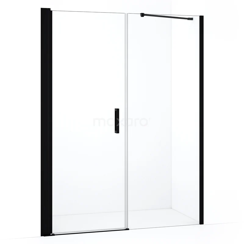 Diamond Shower door | 150 cm Matte black Clear glass Pivot door DDC108071210MBN