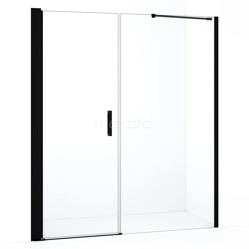 Diamond Shower door | 170 cm Matte black Clear glass Pivot door DDC108091210MBN