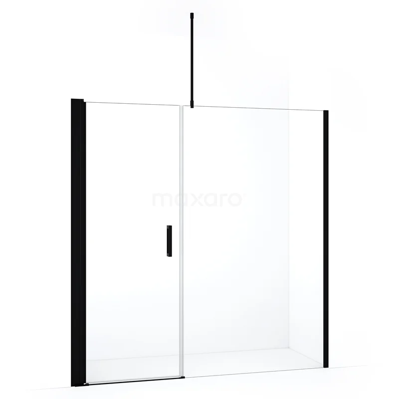 Diamond Shower door | 190 cm Matte black Clear glass Pivot door DDC108111710MBN
