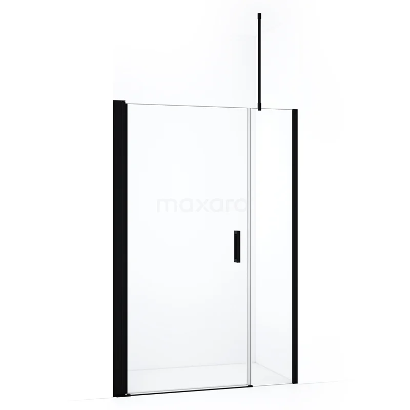 Diamond Shower door | 130 cm Matte black Clear glass Pivot door DDC109041710MBN