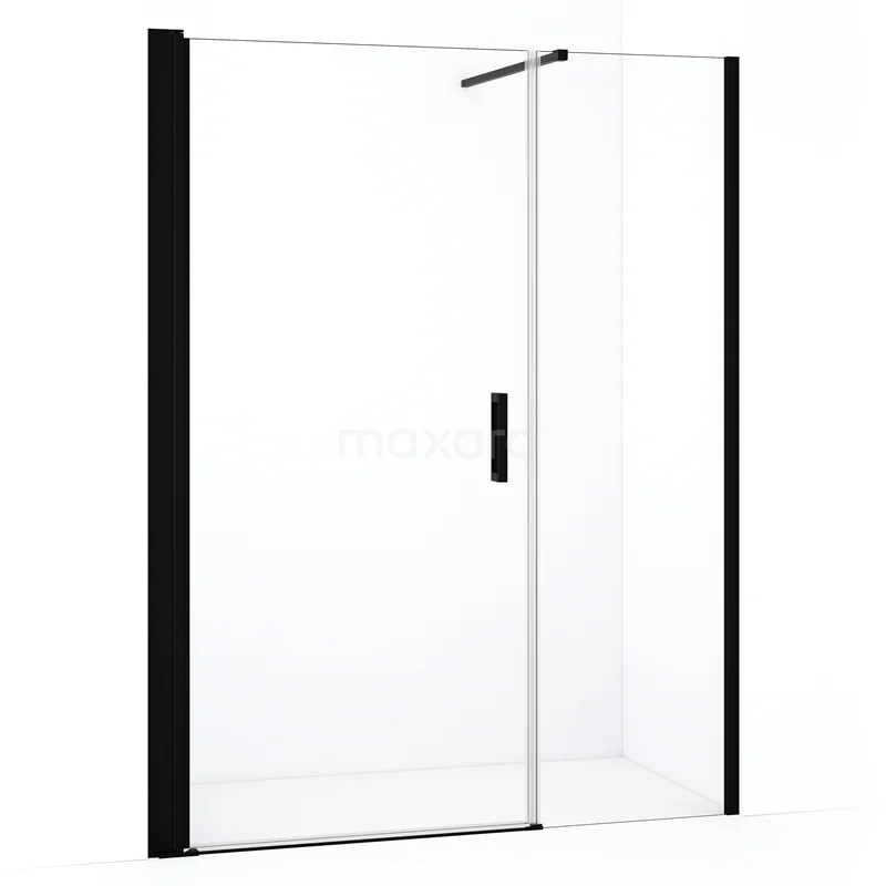Diamond Shower door | 140 cm Matte black Clear glass Pivot door DDC109051110MBN