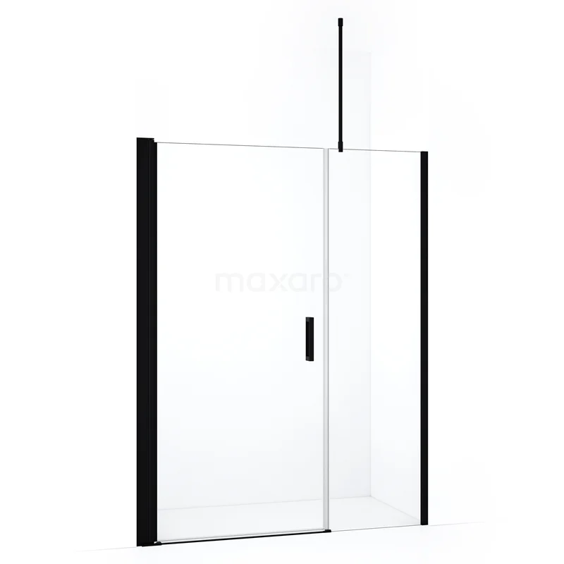 Diamond Shower door | 150 cm Matte black Clear glass Pivot door DDC110051710MBN