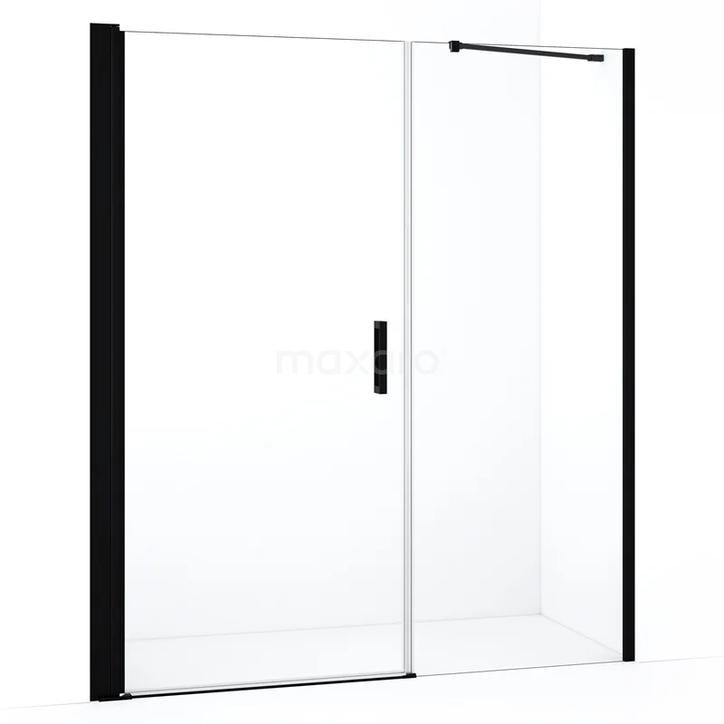 Diamond Shower door | 170 cm Matte black Clear glass Pivot door DDC109081210MBN
