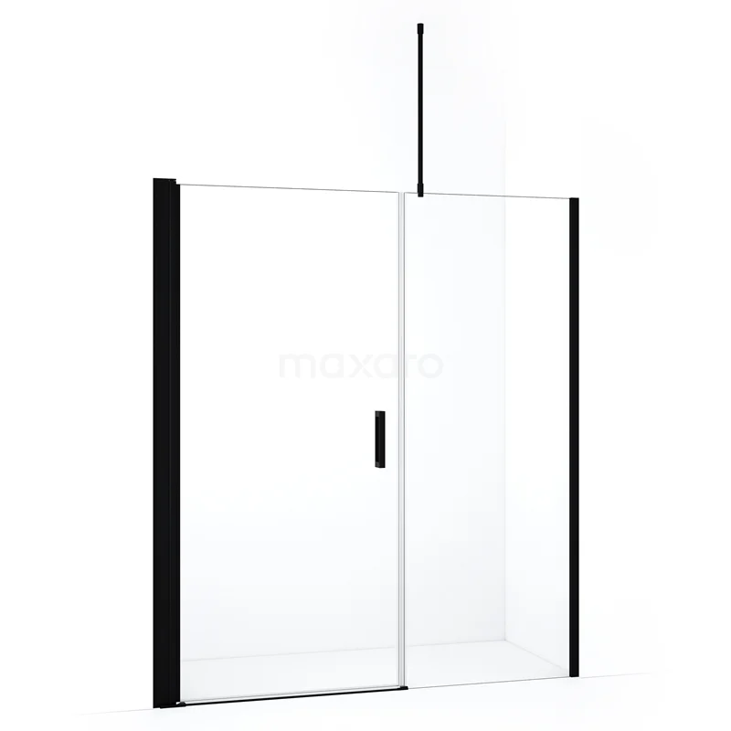 Diamond Shower door | 170 cm Matte black Clear glass Pivot door DDC109081710MBN