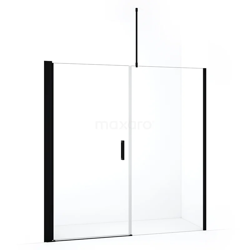 Diamond Shower door | 190 cm Matte black Clear glass Pivot door DDC110091710MBN