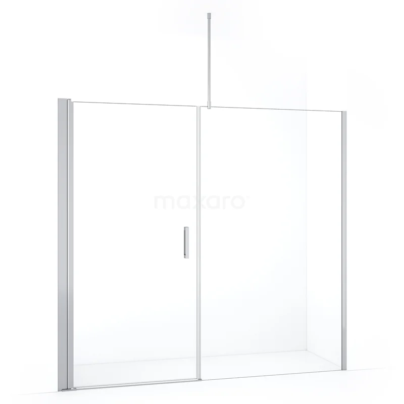 Diamond Duschtür | 220 cm Chrom Klarglas Drehtür DDC110121710CN Glasene Duschwand mit Schiebetür, Aluminium Profil, modernes Design, ideal als elegante Trennwand für jedes Badezimmer.