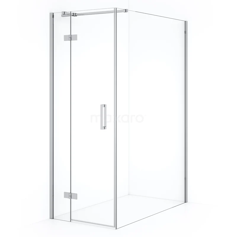 Diamond Shower enclosure | 140x90 cm Chrome Clear glass Pivot door Rectangle CDB213614310C