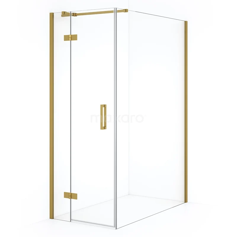 Diamond Shower enclosure | 140x90 cm Gold Clear glass Pivot door Rectangle CDB213614310GGN