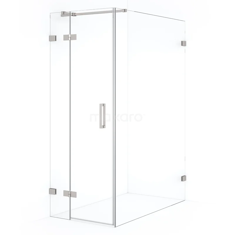 Diamond Shower enclosure | 140x90 cm Stainless steel Clear glass Pivot door Rectangle CDB213614320BR