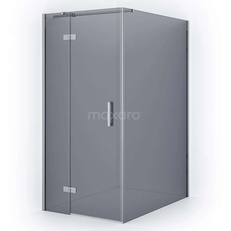 Diamond Shower enclosure | 140x100 cm Chrome Smoke glass Pivot door Rectangle CDB214614311C