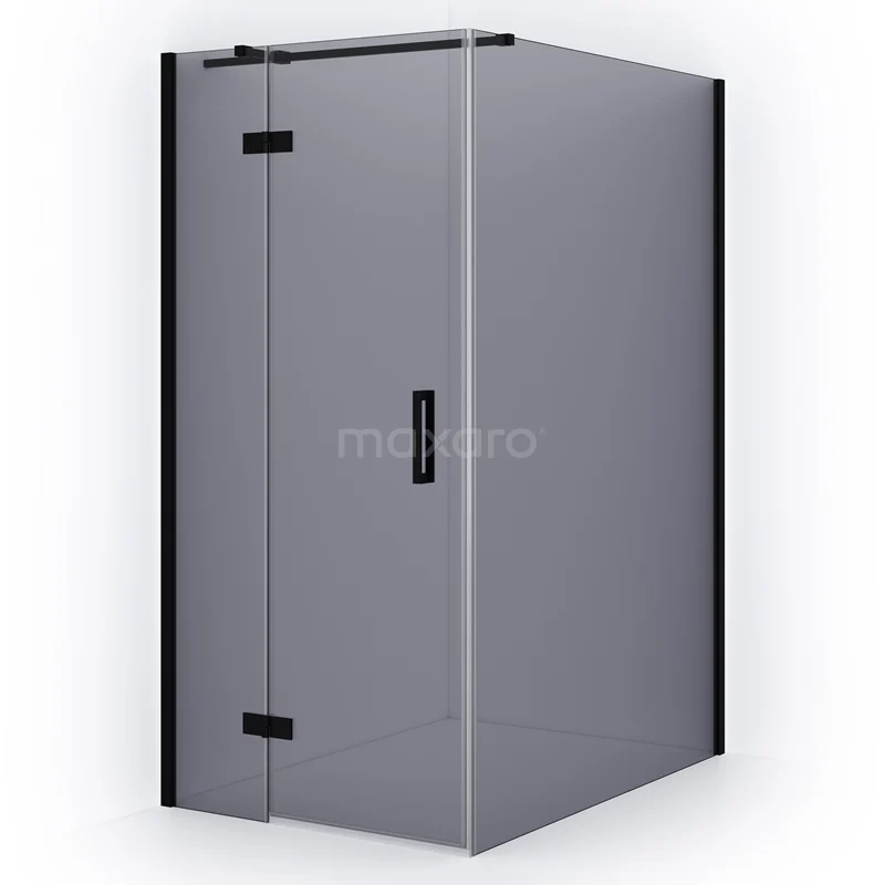 Duschkabine Diamond CDB214614311MB Matt Schwarz Ecke Duschkabine mit Klarglas und Scharnier Tür, modernes Design, ideal für eine stilvolle Badezimmergestaltung.