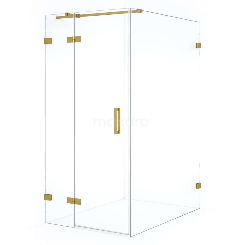 Diamond Shower enclosure | 140x100 cm Gold Clear glass Pivot door Rectangle CDB214614320GG