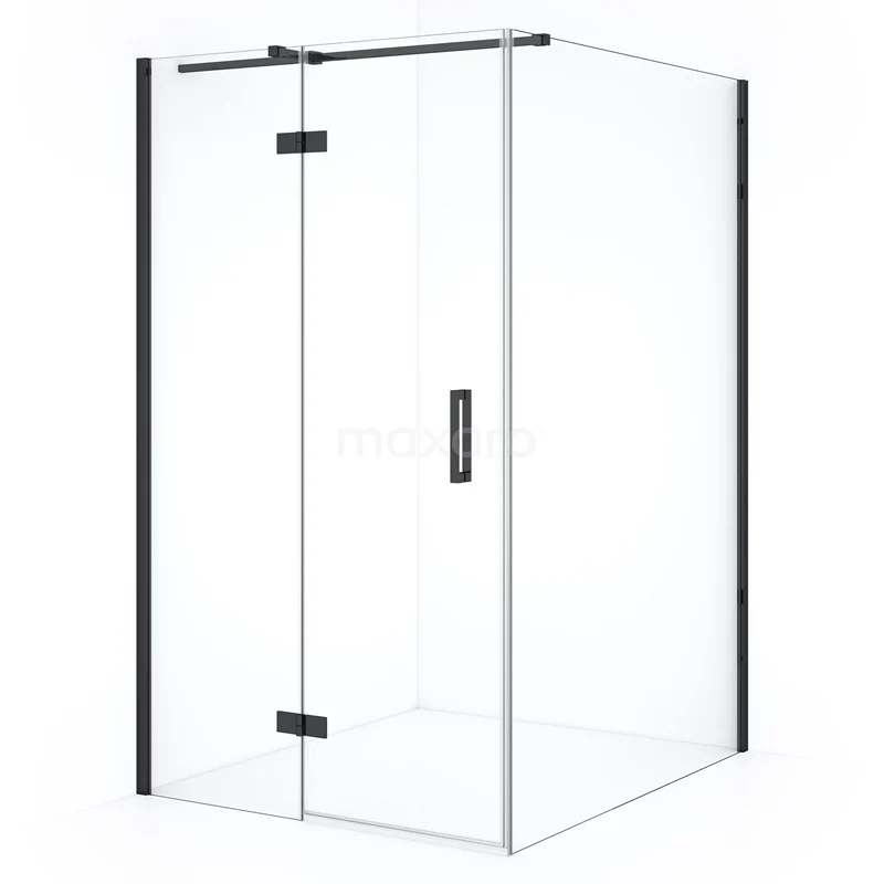 Diamond Shower enclosure | 140x110 cm Black chrome Clear glass Pivot door Rectangle CDB216514310BCN