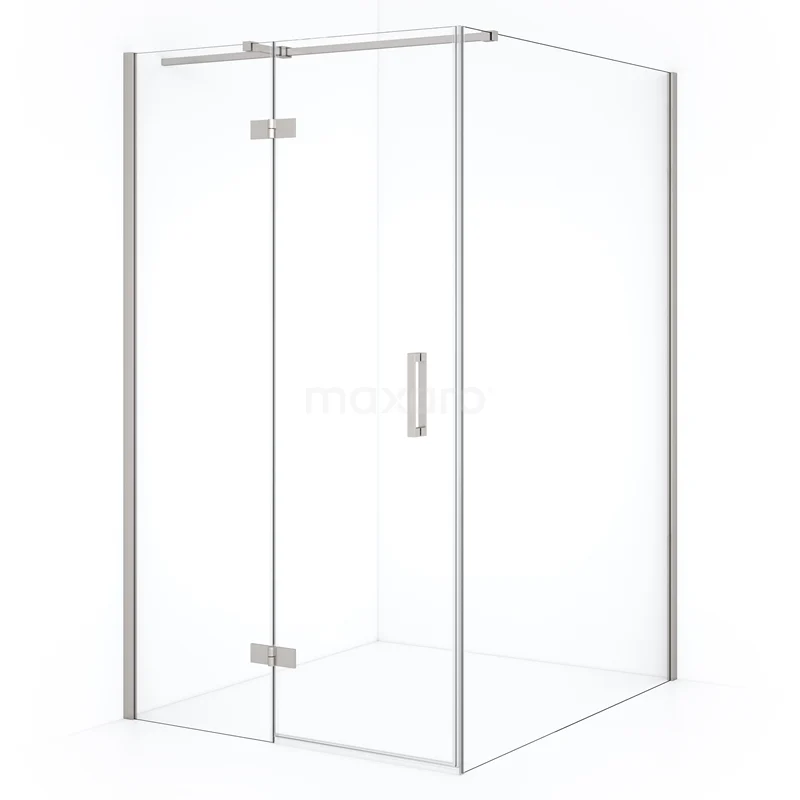 Diamond Shower enclosure | 140x110 cm Stainless steel Clear glass Pivot door Rectangle CDB216514310BR