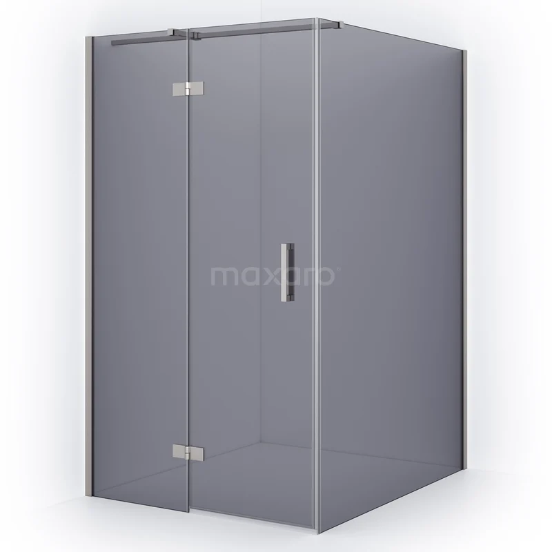 Diamond Shower enclosure | 140x120 cm Stainless steel Smoke glass Pivot door Rectangle CDB216614311BR