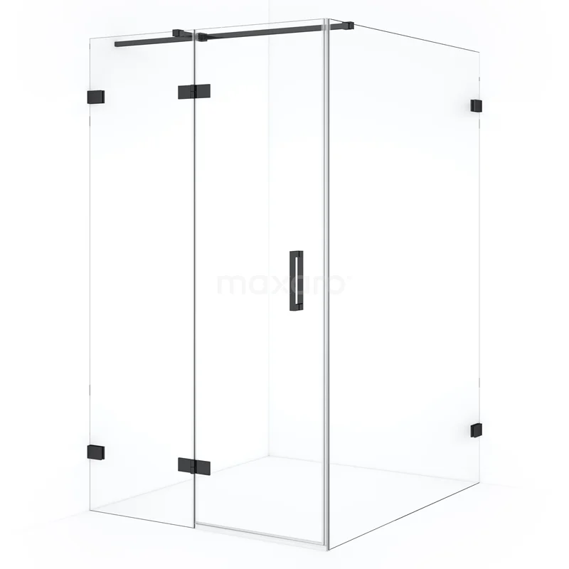 Diamond Shower enclosure | 140x110 cm Black chrome Clear glass Pivot door Rectangle CDB216514320BC