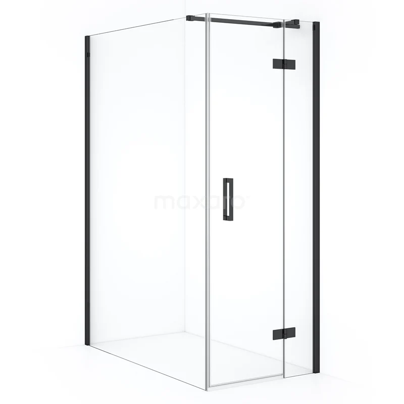 Diamond Shower enclosure | 140x90 cm Black chrome Clear glass Pivot door Rectangle CDB223614310BCN
