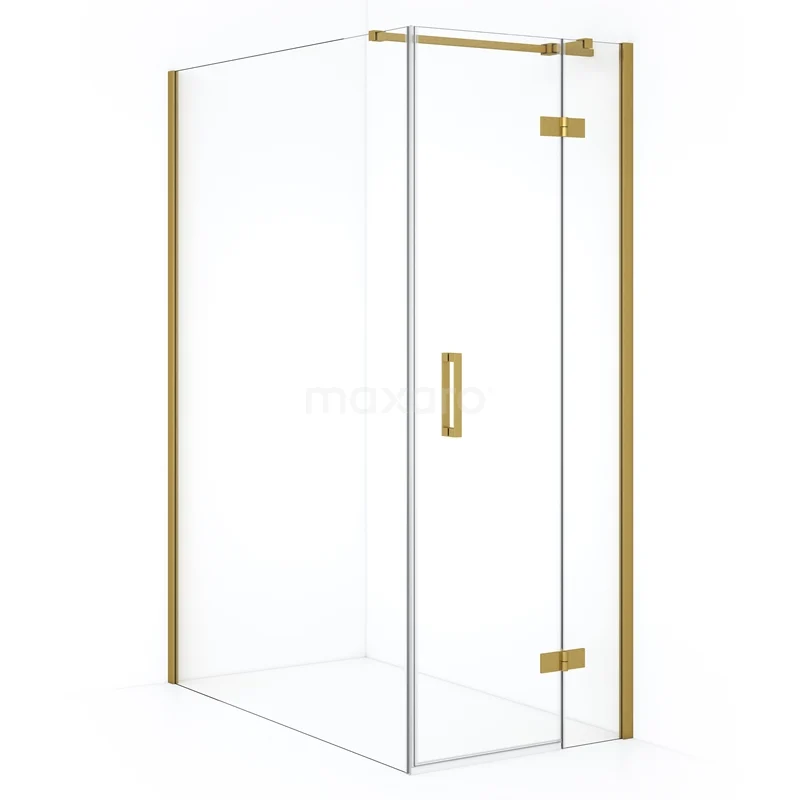 Diamond Shower enclosure | 140x80 cm Gold Clear glass Pivot door Rectangle CDB223514310GGN