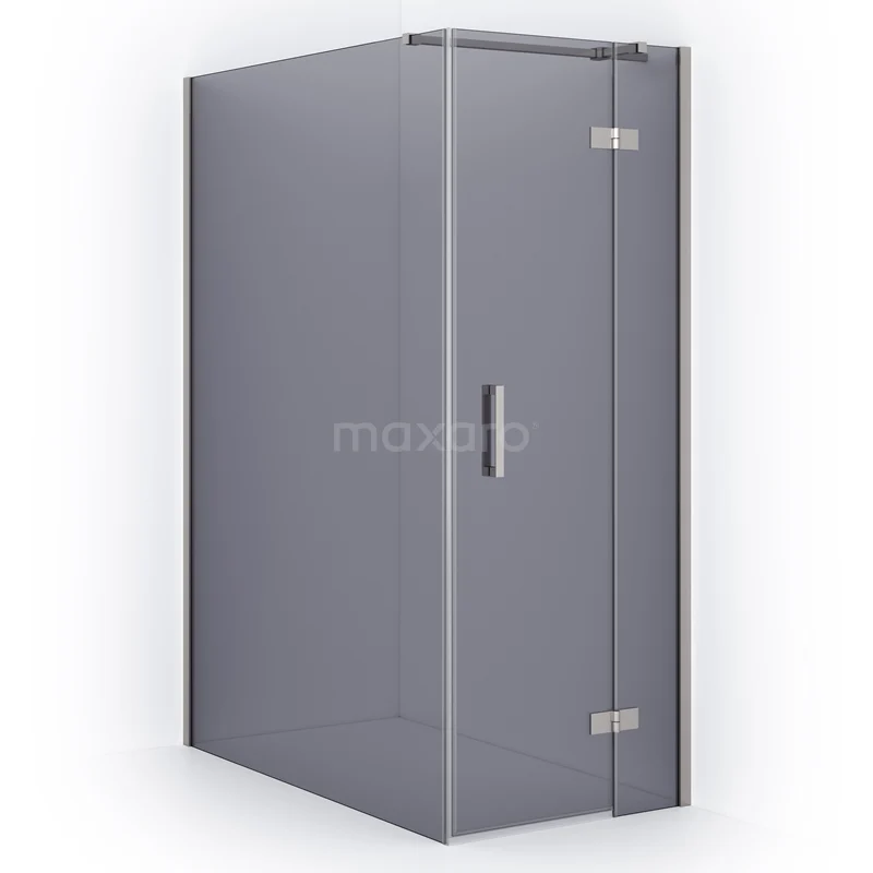 Diamond Shower enclosure | 140x90 cm Stainless steel Smoke glass Pivot door Rectangle CDB223614311BR