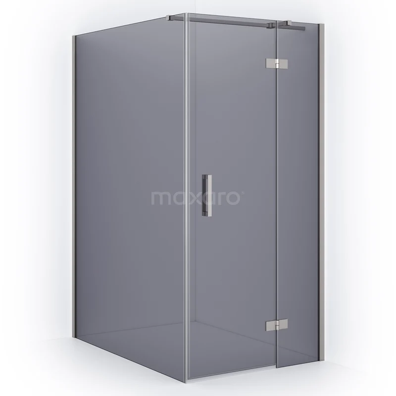 Diamond Shower enclosure | 140x100 cm Stainless steel Smoke glass Pivot door Rectangle CDB224614311BR