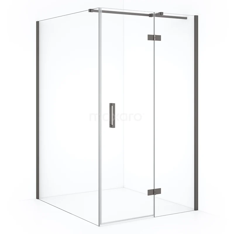 Diamond Shower enclosure | 140x120 cm Black metal Clear glass Pivot door Rectangle CDB226614310ZMN