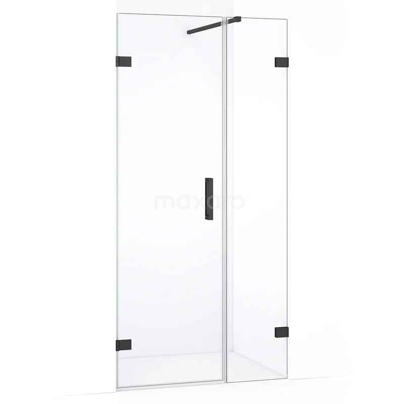 Diamond Shower door | 95 cm Black chrome Clear glass Pivot door DDC210604120BC