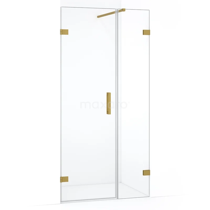 Diamond Shower door | 85 cm Gold Clear glass Pivot door DDC210603120GG