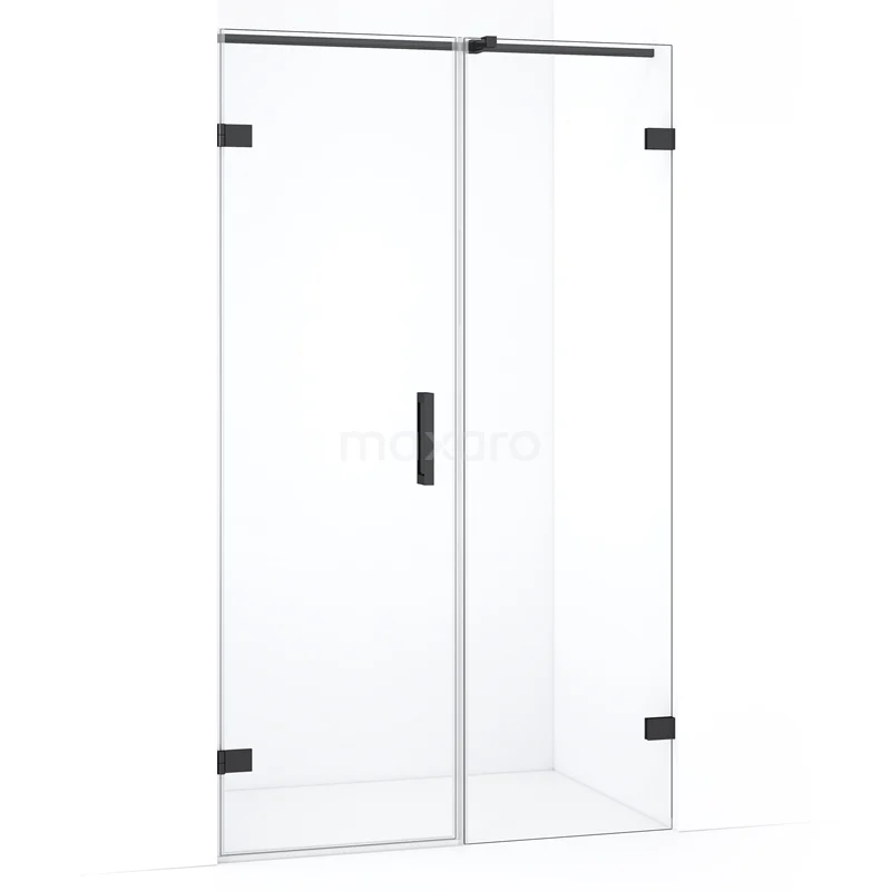 Diamond Shower door | 115 cm Black chrome Clear glass Pivot door DDC210606320BC
