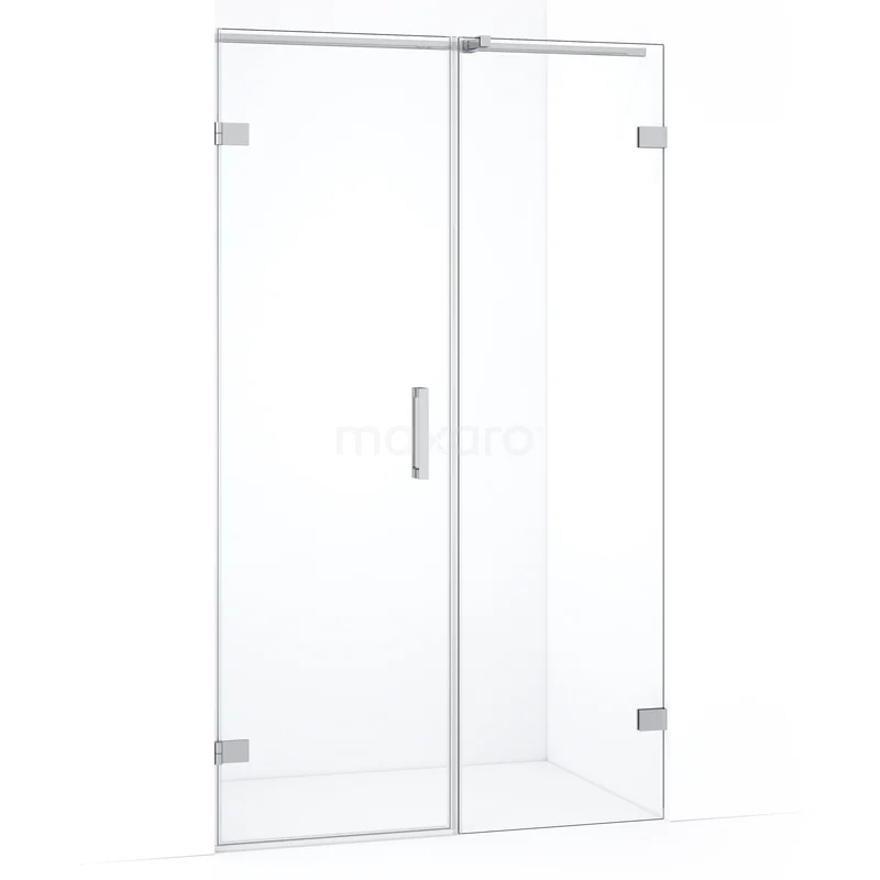 Diamond Shower door | 115 cm Chrome Clear glass Pivot door DDC210606320C
