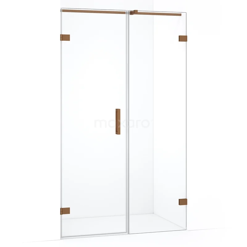 Diamond Shower door | 105 cm Copper Clear glass Pivot door DDC210605320KP