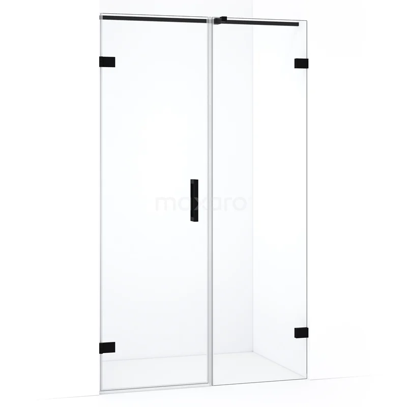 Diamond Shower door | 105 cm Matte black Clear glass Pivot door DDC210605320MB