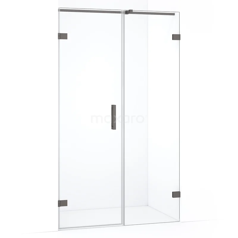 Diamond Shower door | 105 cm Black metal Clear glass Pivot door DDC210605320ZM