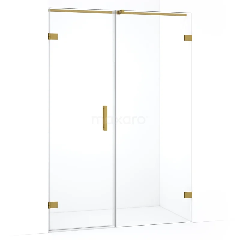 Diamond Duschtür | 135 cm Gold Klarglas Drehtür DDC210608320GG Glasene Duschtür mit goldfarbenen Akzenten, luxuriöses Design, perfekt für einen modernen Badezimmer-Stil.