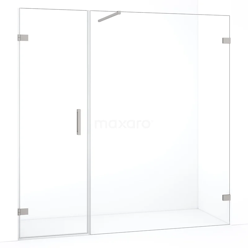 Diamond Duschtür | 185 cm Edelstahl Klarglas Drehtür DDC210613120BR Glas Duschwand mit silberfarbener Haltegriff, Klarglas und minimalistischem Design für eine moderne Badezimmer Ausstrahlung.