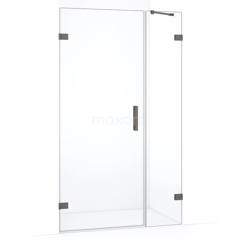 Duschtür Diamond DDC210804220ZM Glas Duschtür mit Scharnieren, transparentem Sicherheitsglas, matt schwarzen Akzenten, ideal für ein modernes Badezimmer.