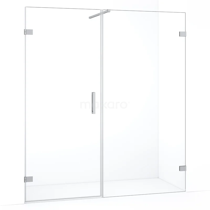 Diamond Duschtür | 165 cm Chrom Klarglas Drehtür DDC210710120C Glas Duschwand mit Drehtür, transparentes Design, Chrom Scharniere, ideal als moderne Badezimmer Trennwand.