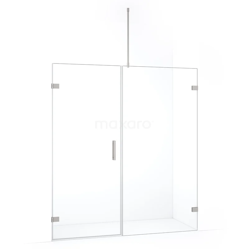 Douchewand met helder glas, minimalistisch design, inclusief roestvrijstalen profiel. Perfect voor een moderne badkamer.