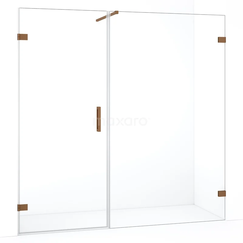 Duschtür Diamond DDC210711120KP Glas Duschwand mit Schiebetür, Klarglas und Messingakzenten, ideal für ein stilvolles und modernes Badezimmer.