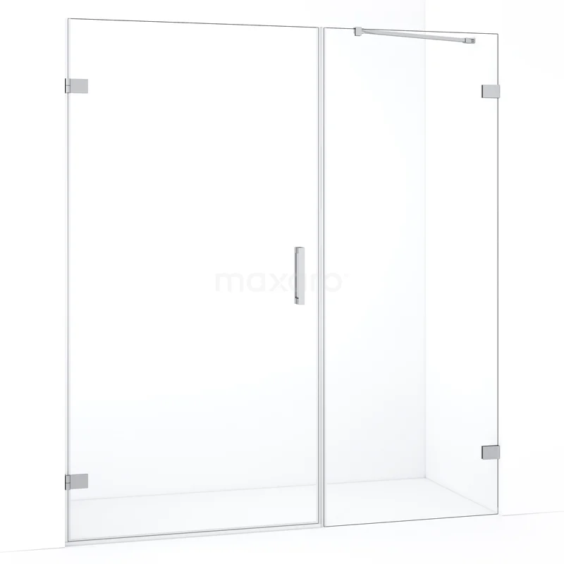 Duschtür Diamond DDC211008220C Klare Glas-Duschwand mit Drehtür, silberfarbene Profile, ideal für ein modernes Badezimmer.