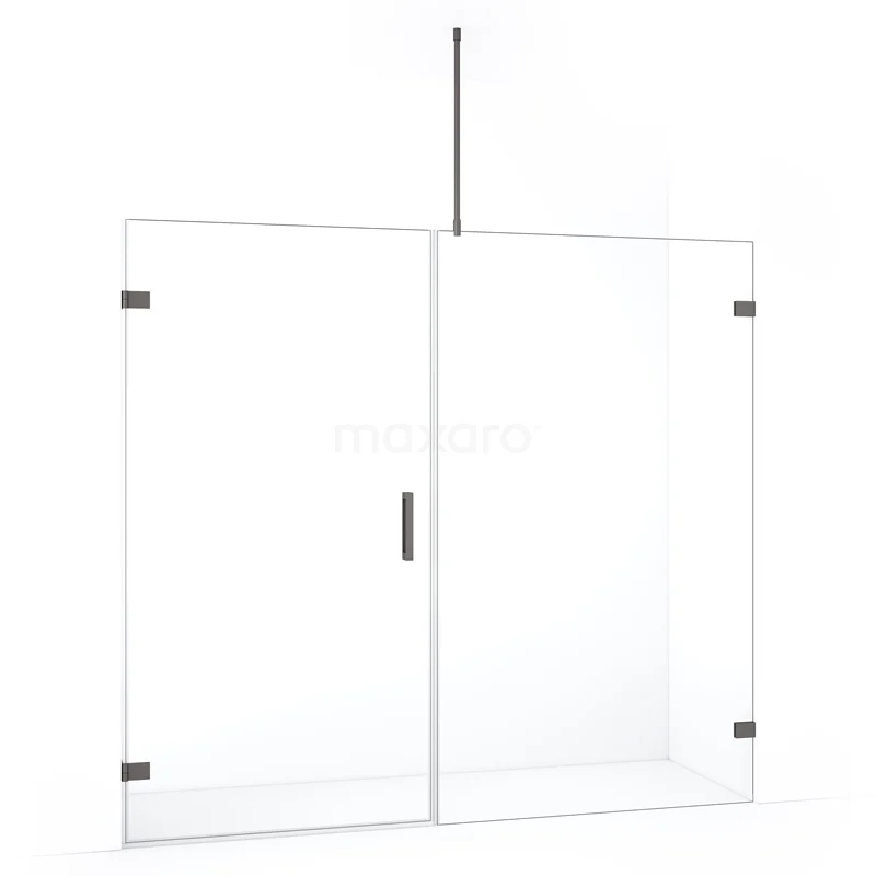 Duschtür Diamond DDC211012720ZM Glas Duschwand mit Tür, rahmenloses Design, Klarglas, einschließlich Stabilisationsstange; modernes und minimalistisches Badezimmeraccessoire.