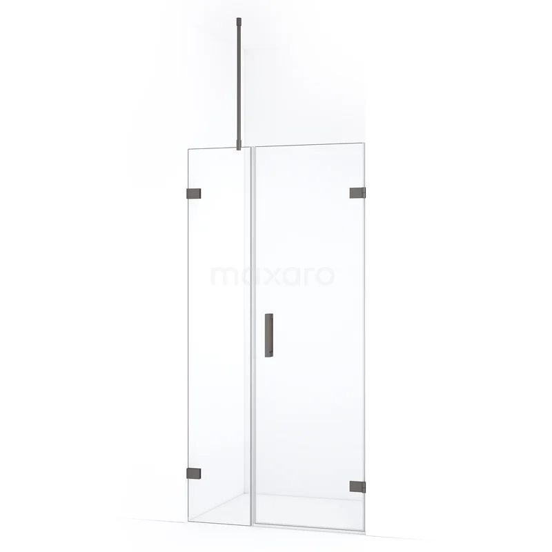 Duschtür Diamond DDC220603720ZM Glas Duschtür mit Aluminiumrahmen, Klarglas und Matt Schwarz Haltegriff; stilvolle Badezimmerlösung für moderne Innenräume.