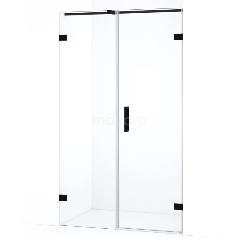Diamond Shower door | 135 cm Matte black Clear glass Pivot door DDC220707320MB