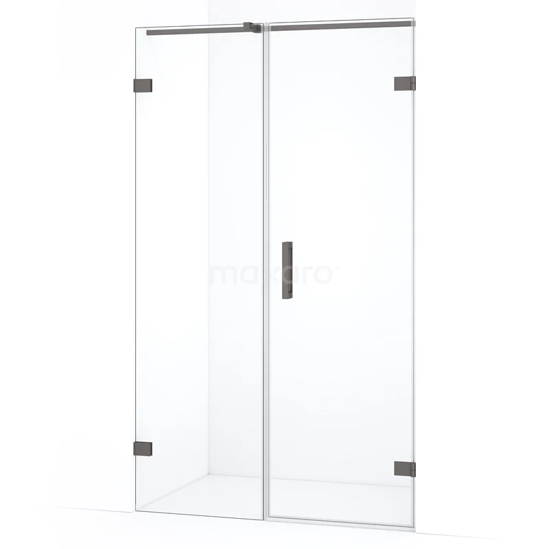 Diamond Shower door | 135 cm Black metal Clear glass Pivot door DDC220707320ZM