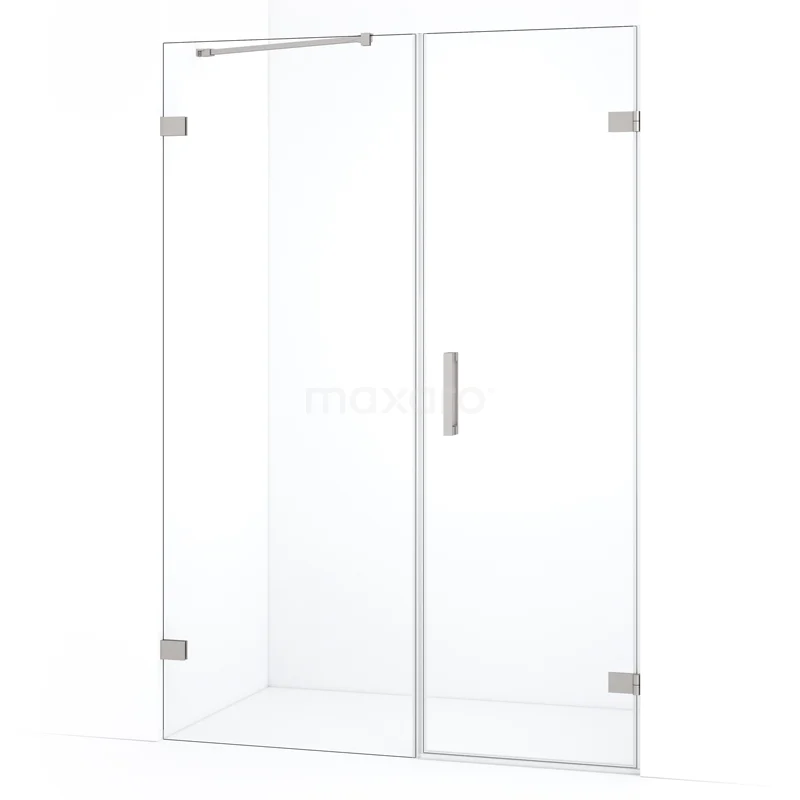 Diamond Shower door | 135 cm Stainless steel Clear glass Pivot door DDC220608220BR
