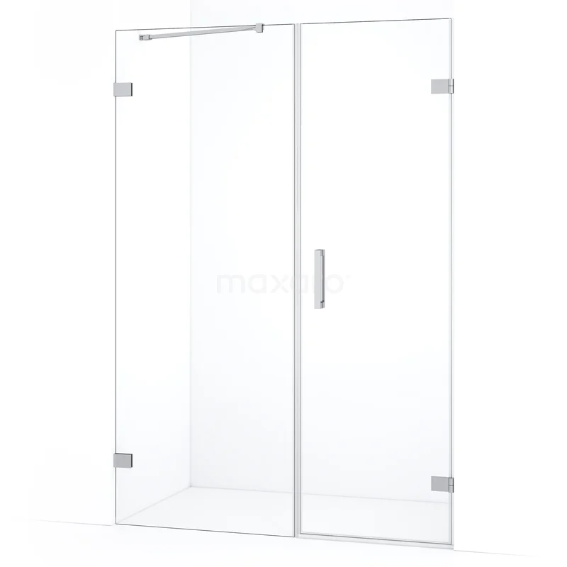 Diamond Shower door | 135 cm Chrome Clear glass Pivot door DDC220608220C