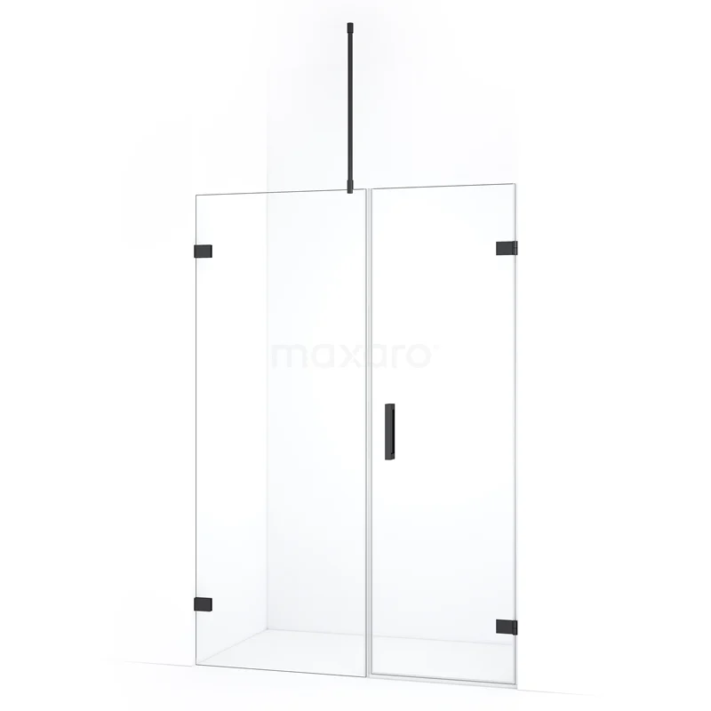 Duschtür Diamond DDC220607720BC Glas Duschwand mit Tür, Klarglas, Schwarz Rahmen, minimalistisches Design, ideal für ein modernes Badezimmer.