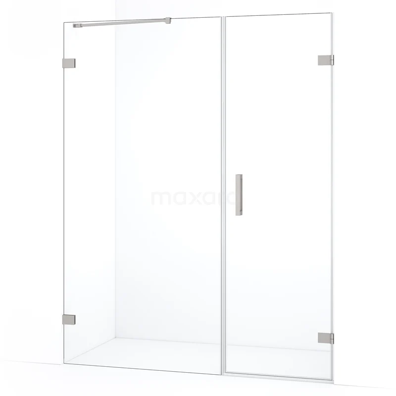 Diamond Shower door | 155 cm Stainless steel Clear glass Pivot door DDC220610220BR