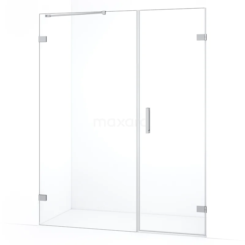 Diamond Shower door | 155 cm Chrome Clear glass Pivot door DDC220610220C