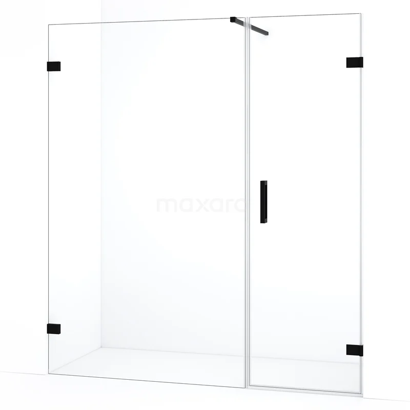 Duschtür Diamond DDC220611120MB Glas Duschwand mit Schwarz Akzenten, moderne Ausstrahlung, ideal für eine stilvolle Badezimmergestaltung.